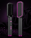 ELANE Hair Straightener Brush – Ionic Heated Hair Straightening Brush with 5 Temperature Settings, Anti-Scald Design, Fast 30-Second Heat Up, LCD Display, Professional Hair Smoothing Brush for All Hair Types